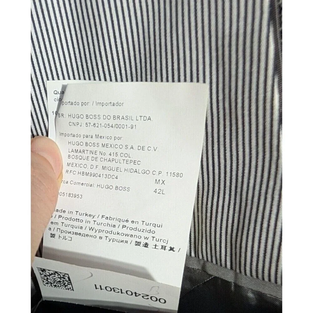 Hugo Boss‎ The Keys Gray Plaid Wool Suit Jacket 42 Long